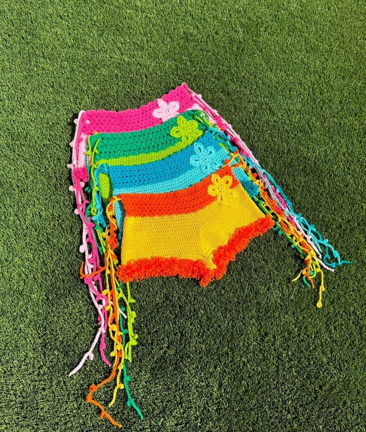 Rainbow Fringe Shorts
